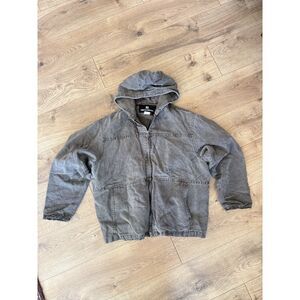SMITH CENTER  L Hemp Oversized Detroit hooded Jacket Coat Vintage Detroit
